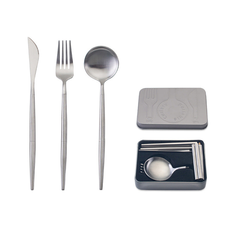 Stainless Steel Portable Cutlery Set with travel case