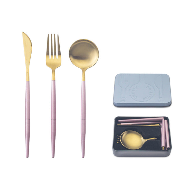Stainless Steel Portable Cutlery Set with travel case