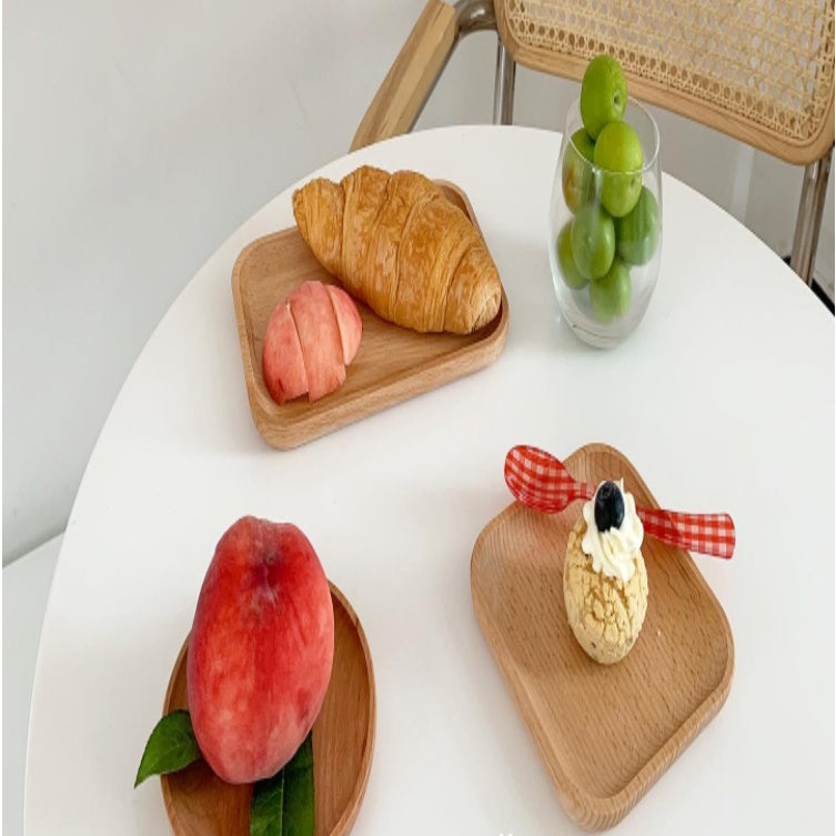 Solid Wood Snack Tray for serving fruit and desserts