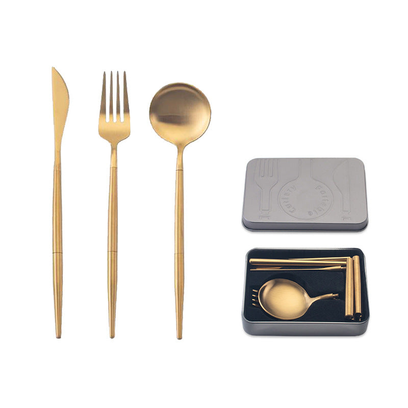 Stainless Steel Portable Cutlery Set with travel case