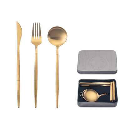 Stainless Steel Portable Cutlery Set with travel case