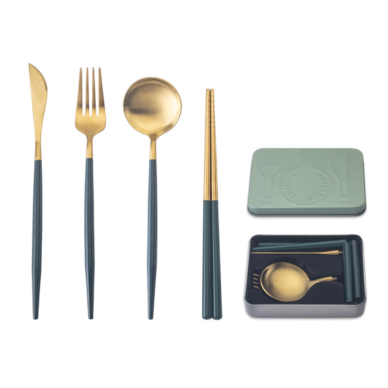 Stainless Steel Portable Cutlery Set with travel case