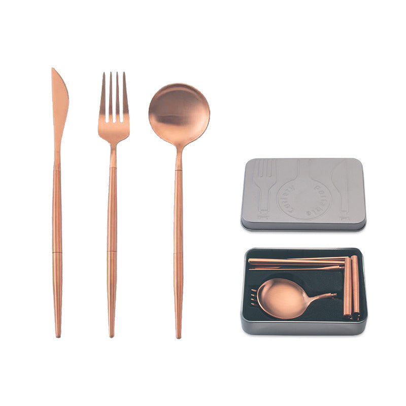 Stainless Steel Portable Cutlery Set with travel case
