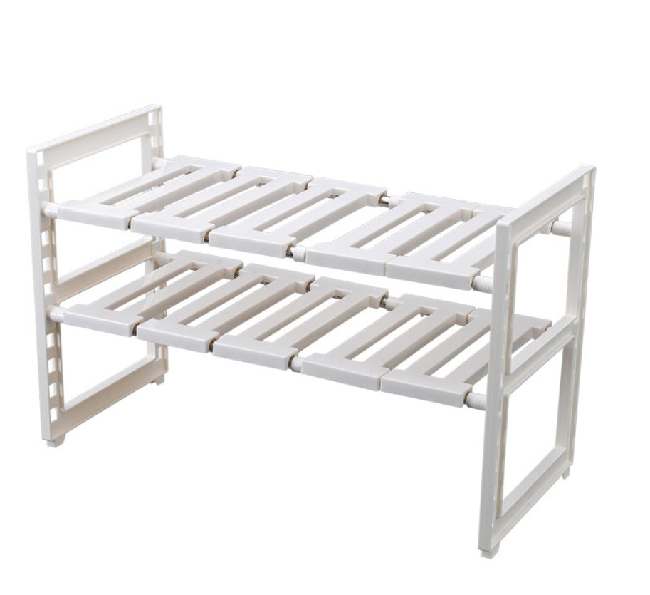 Under Sink 2 Tier Expandable Shelf Organizer for kitchen cabinet storage