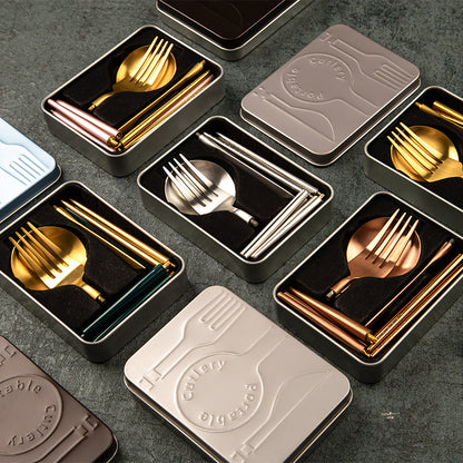 Stainless Steel Portable Cutlery Set with travel case
