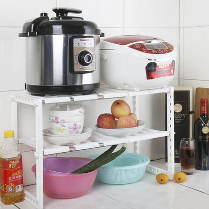 Under Sink 2 Tier Expandable Shelf Organizer for kitchen cabinet storage