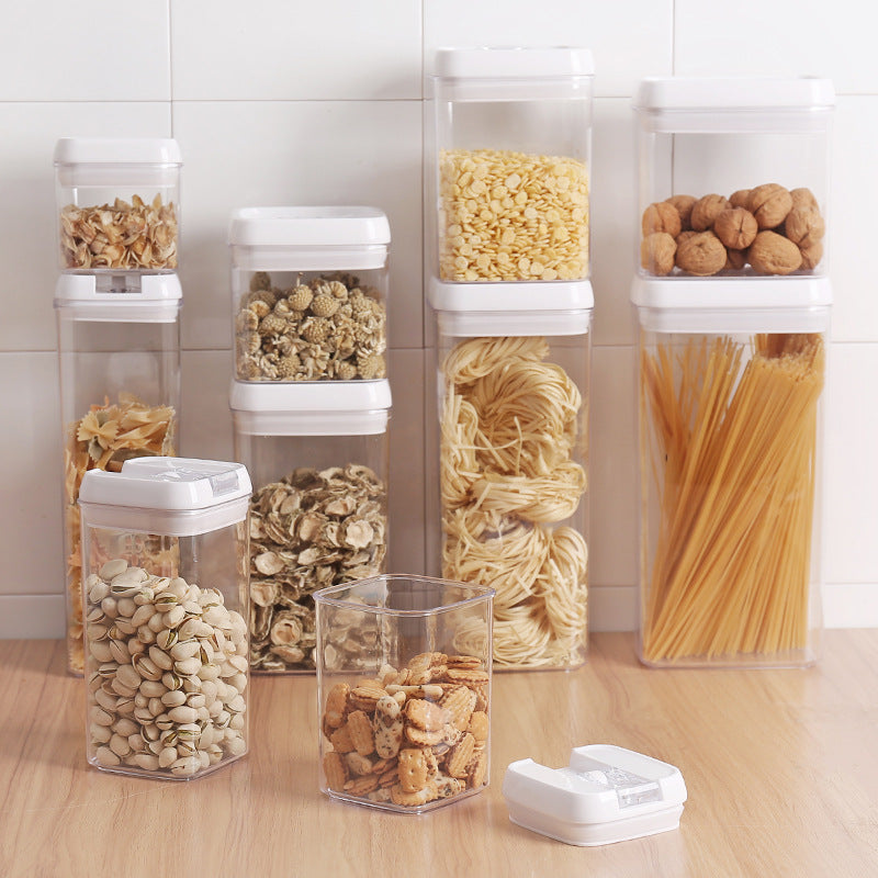 Square Plastic Snack Storage Box for pantry storage