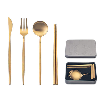 Stainless Steel Portable Cutlery Set with travel case