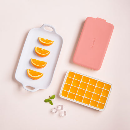 Silicone Ice Cube Tray with storage box for freezer