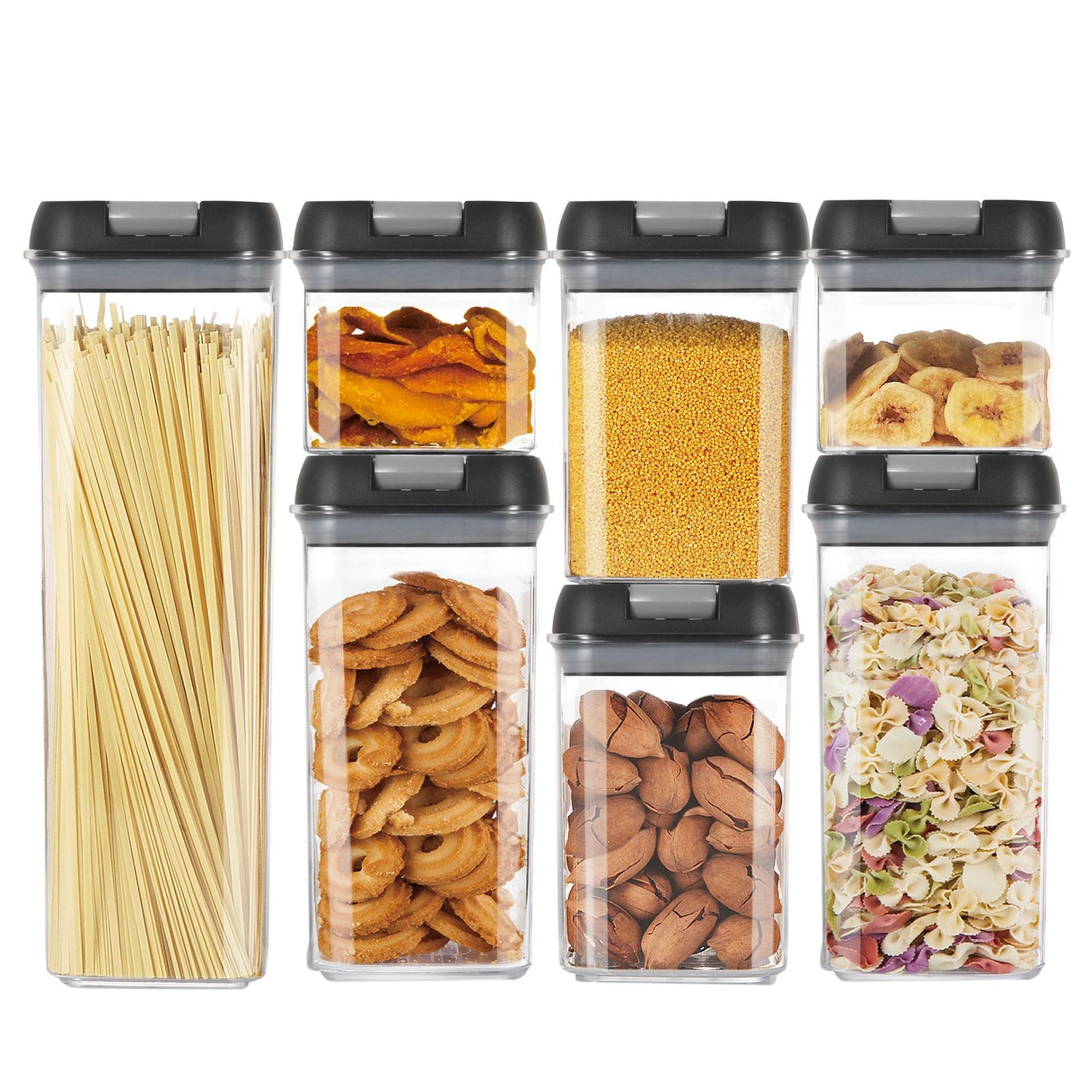 Square Plastic Snack Storage Box for pantry storage