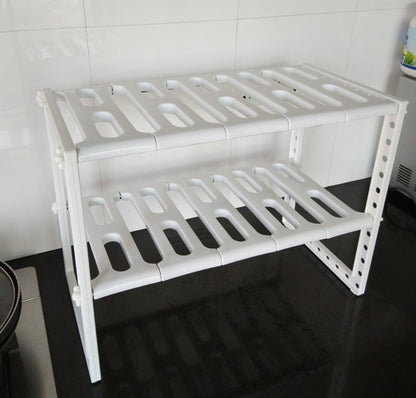 Under Sink 2 Tier Expandable Shelf Organizer for kitchen cabinet storage
