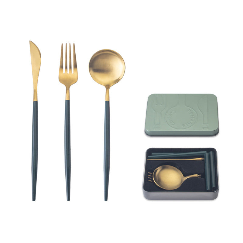 Stainless Steel Portable Cutlery Set with travel case