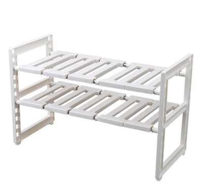 Under Sink 2 Tier Expandable Shelf Organizer for kitchen cabinet storage