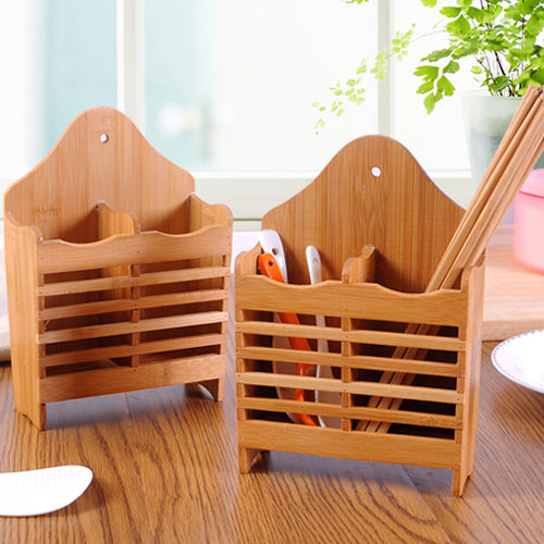Wall Mounted Chopstick Holder made from bamboo and wood