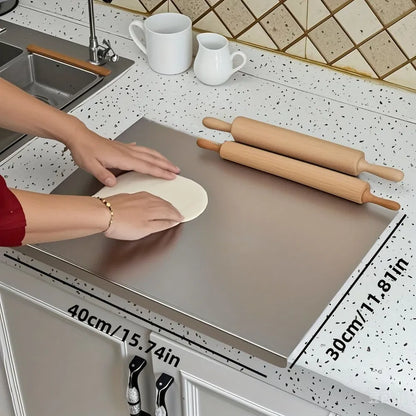 Stainless Steel Cutting Board with lip for kitchen countertop